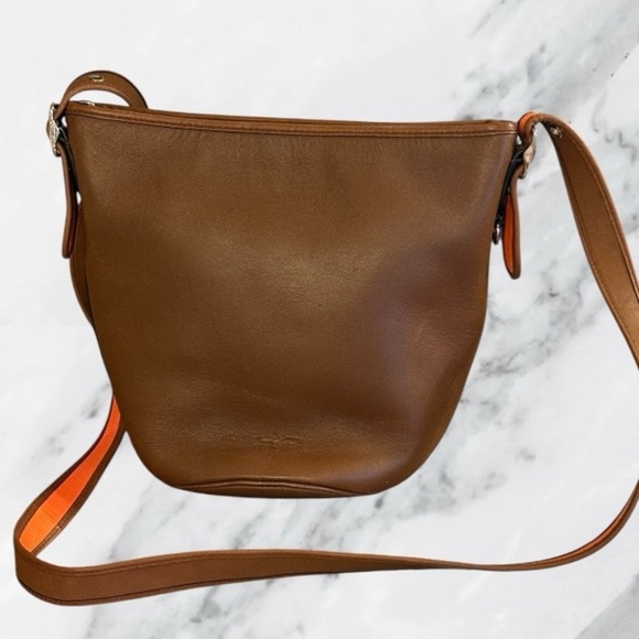 Coach Handbags - COACH Rare Retired Duffle Bucket Crossbody Shoulder Bag Calf Leather 34407